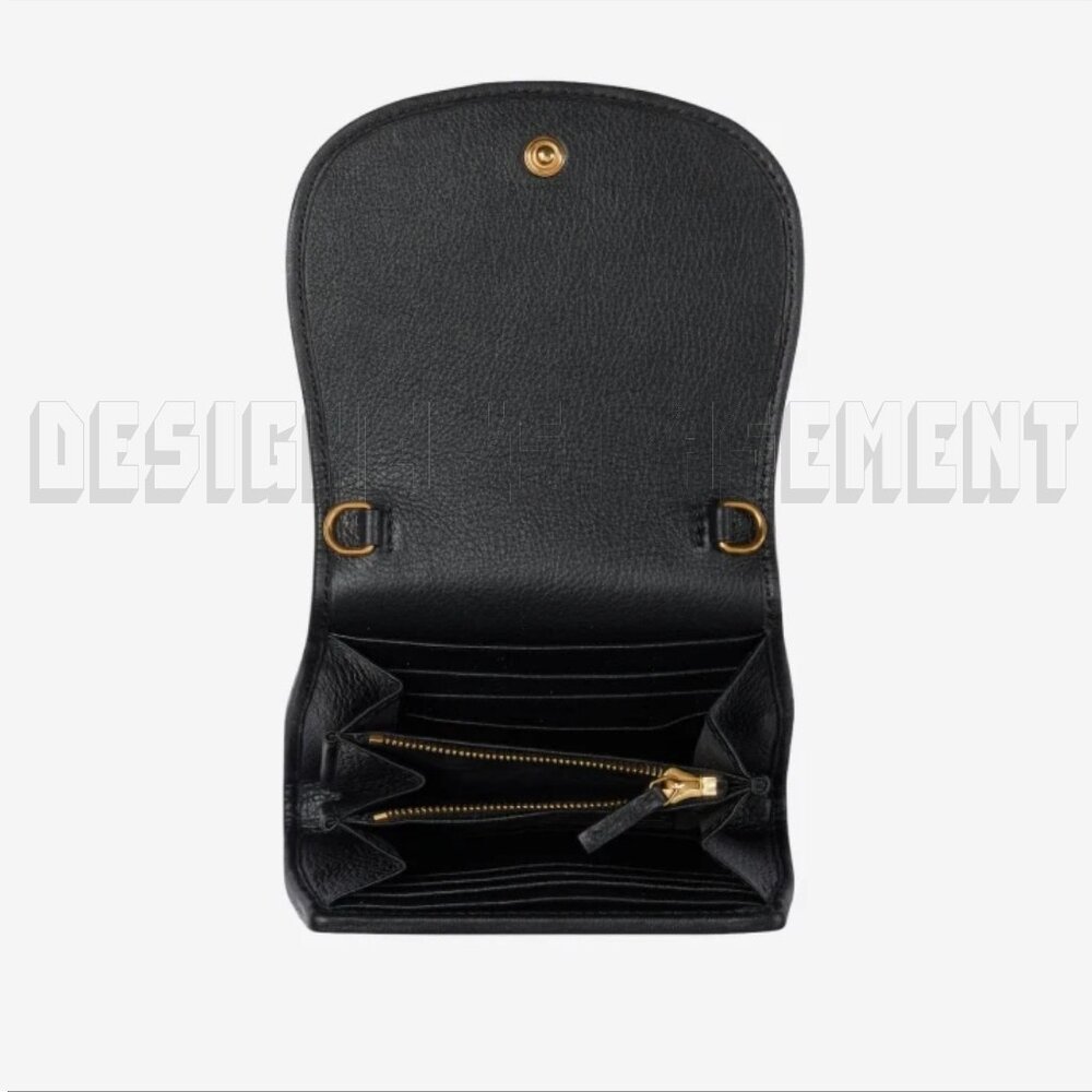 GUCCI black Leather BLONDIE Interlocking G Medium Wallet on chain Crossbody Bag - Picture 7 of 8